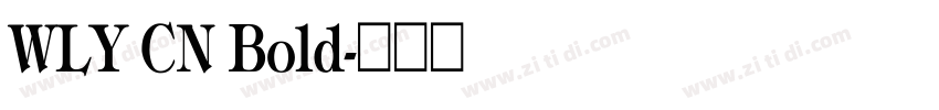 WLY CN Bold字体转换